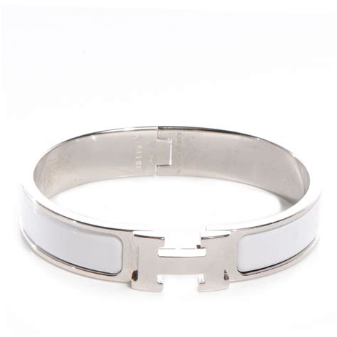 hermes h enamel bracelet white|Hermes inspired h bracelets.